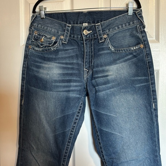 True Religion men’s blue button pocket straight leg jeans size 33 - Picture 1 of 9